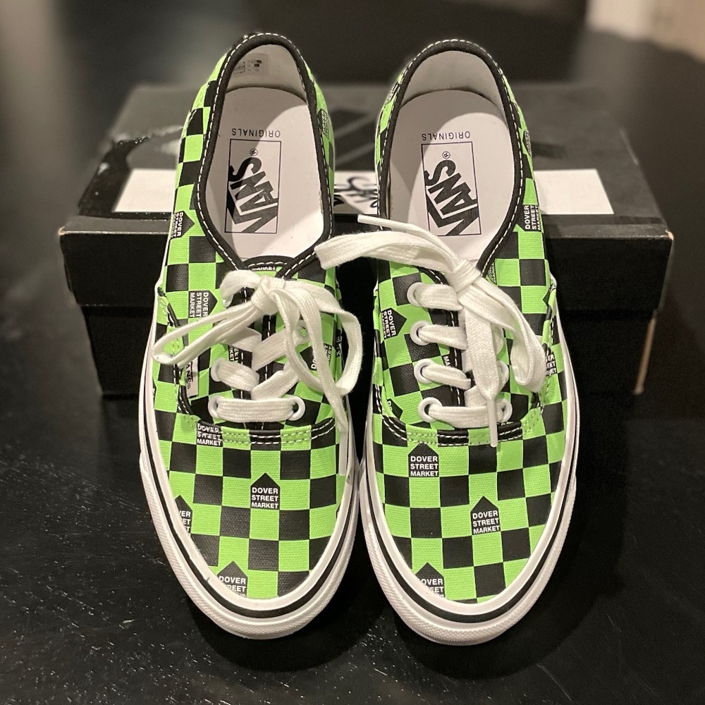 Vans x Dover Street Market OG Authentic LX DSM Checkerboard (Fluro Green) - Picture 5 of 13